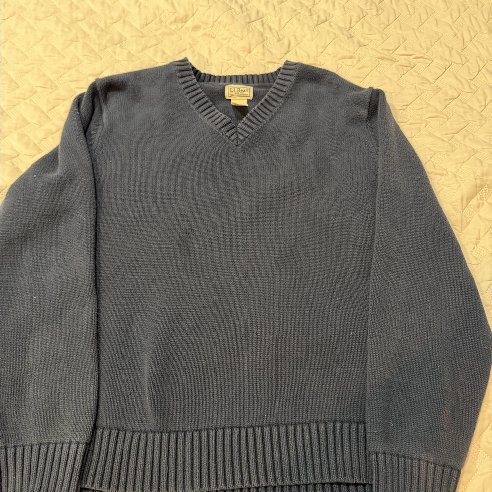 L.L. Bean Men's Charcoal V-Neck Sweater